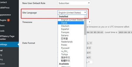 Localization of wordpress