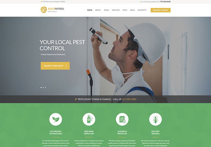 BugsPatrol - Pest Control Services WordPress Theme