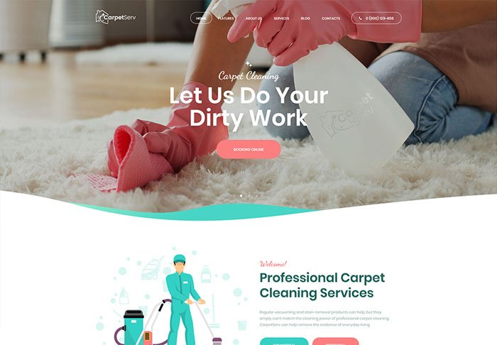 CarpetServ | Cleaning Company & Janitorial Services WordPress Theme