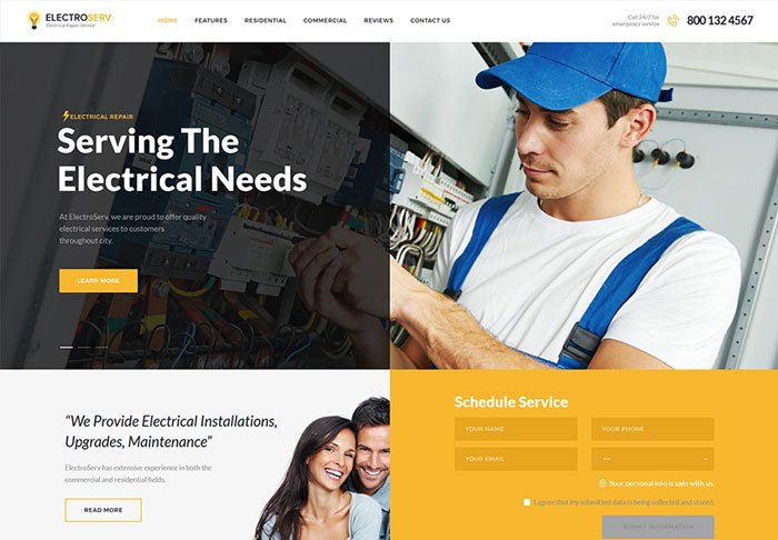 ElectroServ | Electrical Repair Service WordPress Theme