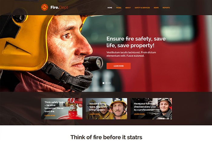 Fire Department, Fire Station and Security WordPress Theme