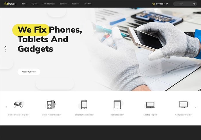 FixTeam | Electronics Repair WordPress Theme