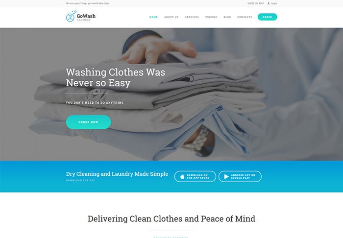 GoWash | Dry Cleaning & Laundry Service WordPress Theme